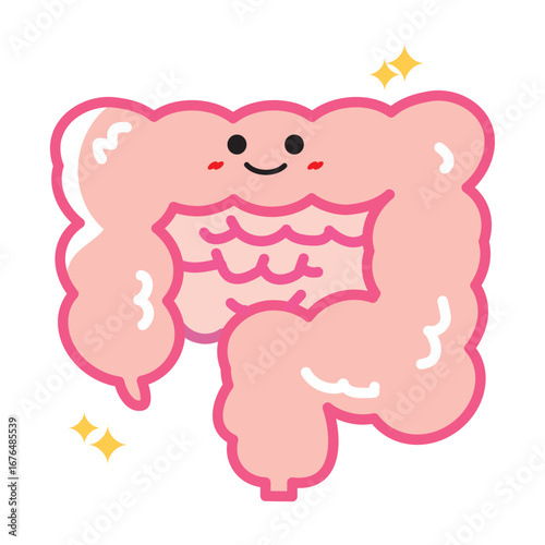 人の臓器キャラクター　健康な腸