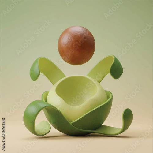 Fresh green olives, apples, and pears are healthy fruit on a white isolated background