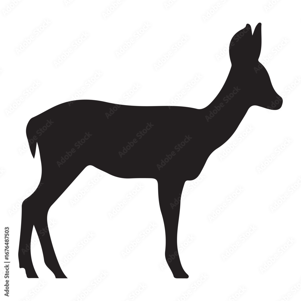 Obraz premium Black deer silhouette vector illustration for wildlife and nature themed design projects and artwork use