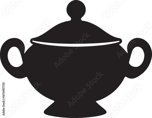 Silhouette of Sugar Bowl Vector