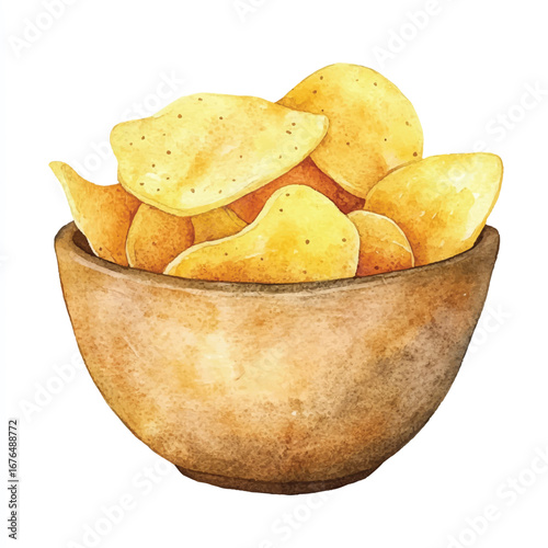a cute golden crispy potato chips