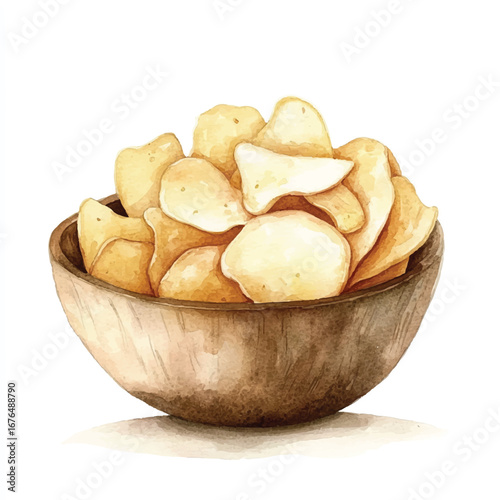 a cute golden crispy potato chips