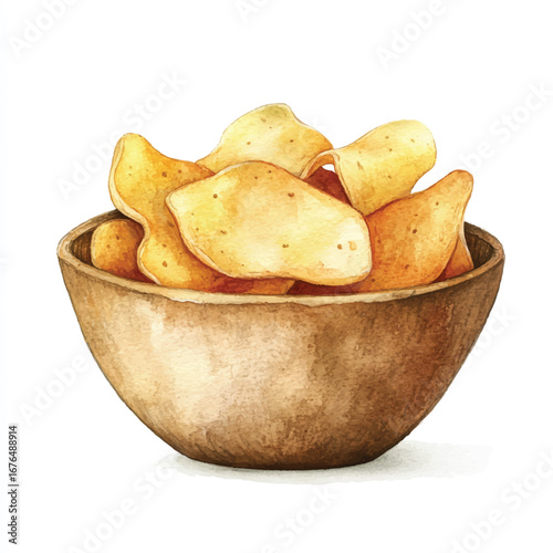 a cute golden crispy potato chips
