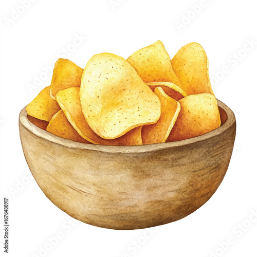 a cute golden crispy potato chips