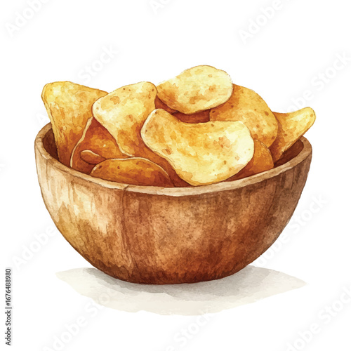 a cute golden crispy potato chips