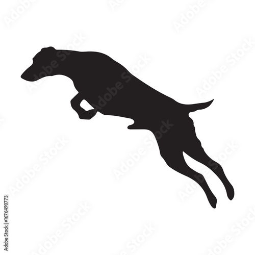 Dog Silhouette: Jumping Canine in Motion silhouette