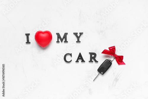 Text I LOVE MY CAR with hea...