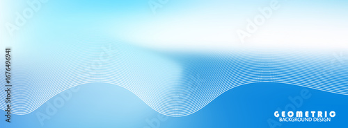 Abstract blue gradient background with shining lines waves. Minimalist background for banner, vector illustration,website,bussines.