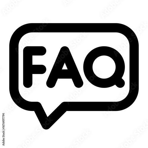 FAQ icon with line style