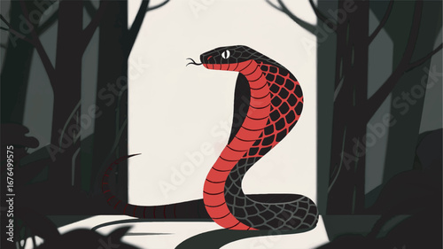 Dancing King Cobra Design Template Vector Illustration