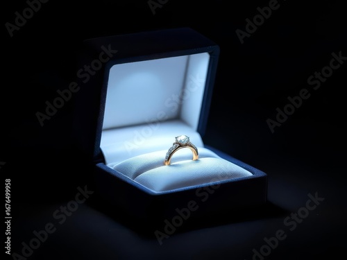 A compact jewelry box with a built-in light, perfect for enhancing the presentation of rings and small accessories.
