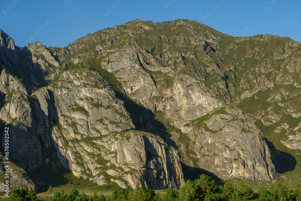 Obraz premium View of autumn nature and river with mountains