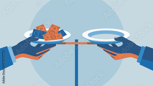 Economic Imbalance Design Template with Inflation and Job Market Illustration