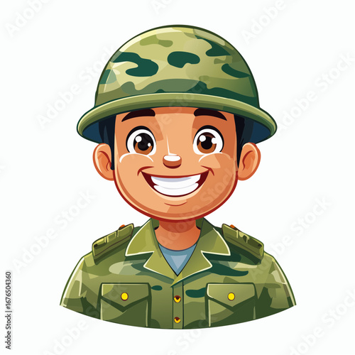 Smiling Cartoon Soldier