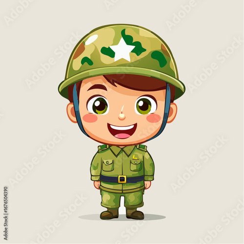 Cute cartoon soldier illustration