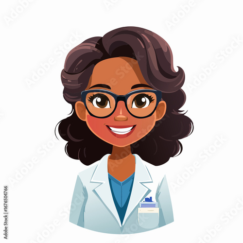 Portrait of a friendly Black female doctor or scientist