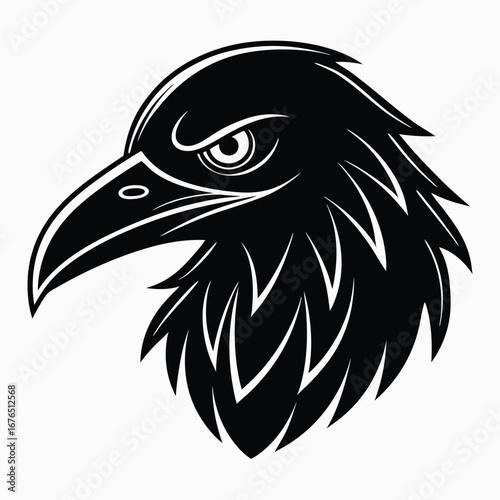 Predatory Bird Silhouette Vulture Head Artwork