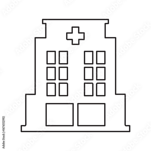 clinic hospital line icon