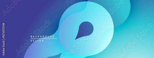 Abstract fluid shapes, blue gradients create modern background. Minimalist design, smooth transitions, calming aesthetic.