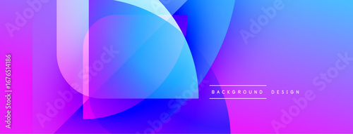 Abstract gradient shapes overlap creating vibrant purple, blue hues. Modern design element for backgrounds, banners, presentations.