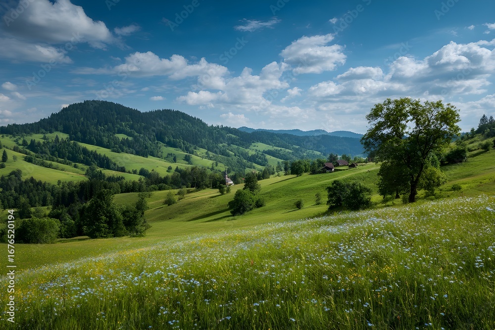 Obraz premium Idyllic Summer Landscape