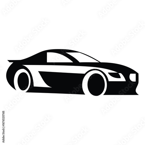 Modern Car Front View Silhouette Vector – Sleek Automobile Design