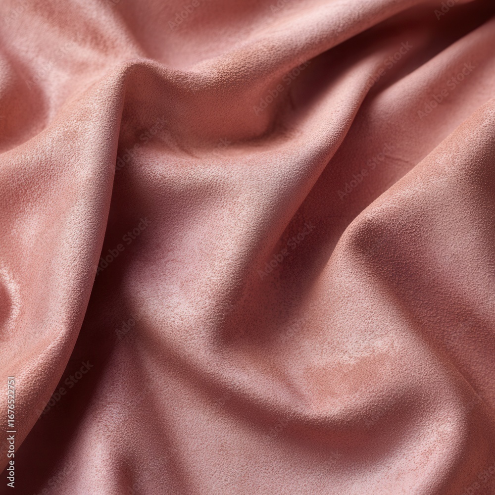 Fototapeta premium Luxurious rose-toned fabric texture with soft folds, perfect for elegant design projects