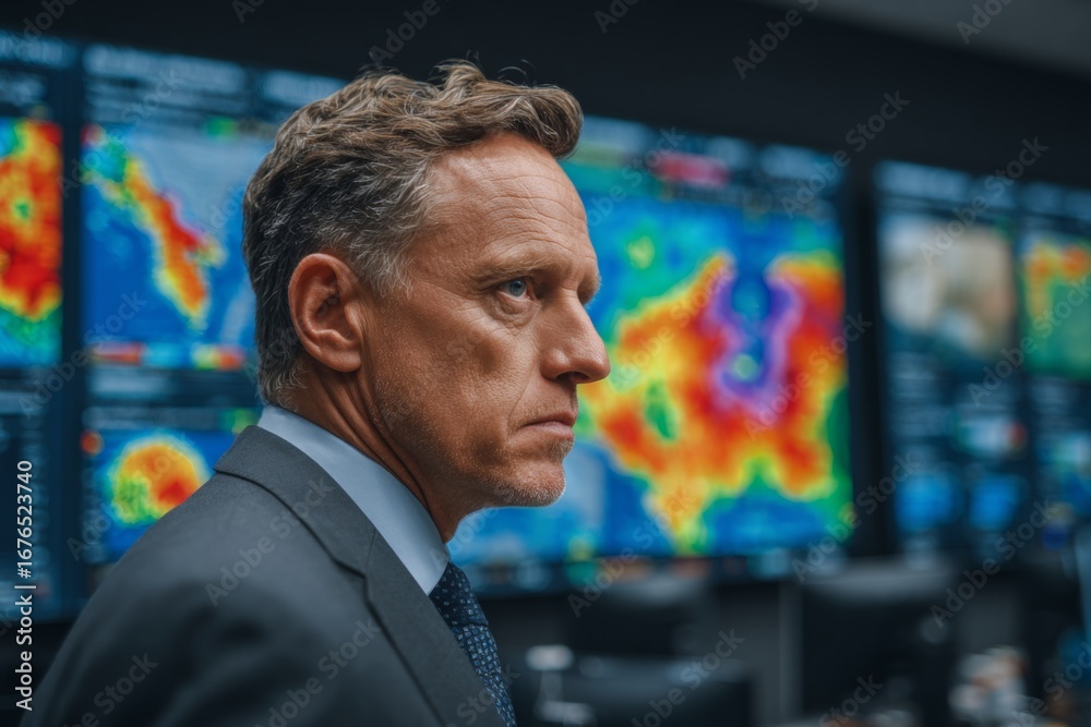 Obraz premium Holographic displays revolutionize emergency management decision-making. Futuristic city. How emergency managers can adopt startup agility and flexibility. Innovative tactics. Urban solutions.