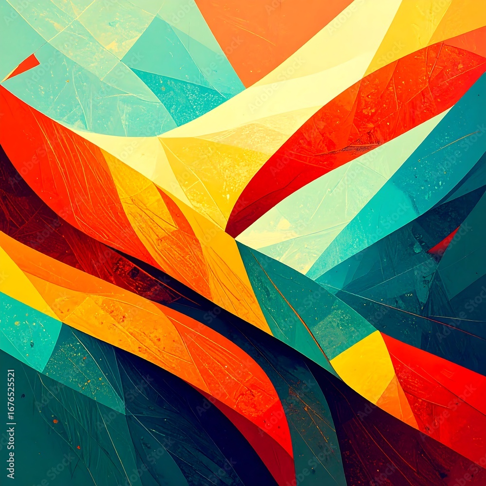 Fototapeta premium Abstract vibrant geometric shapes