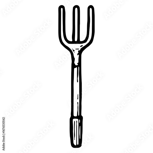 Vintage Pitchfork Icon Illustration for Farm Tool Designs