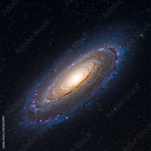 Spiral Galaxy in Deep Space, Cosmic Nebula, Celestial Object.