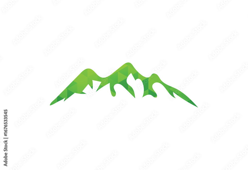 Fototapeta premium Low poly with Minimalist Mountain Logo Design Template, Vector illustration