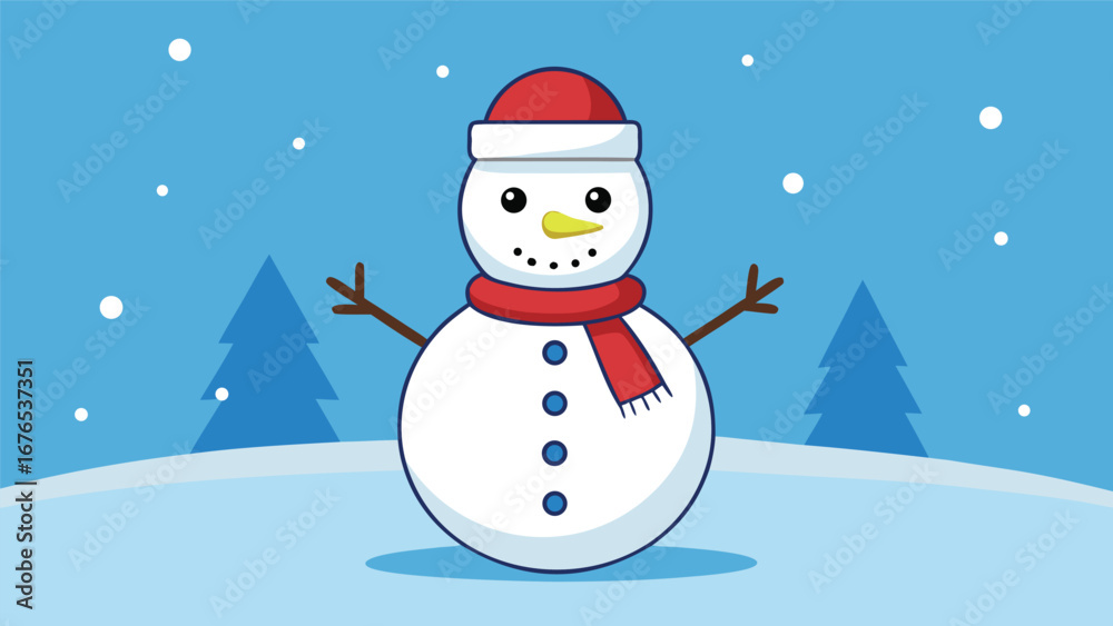 Fototapeta premium Snowman christmas character icon vector
