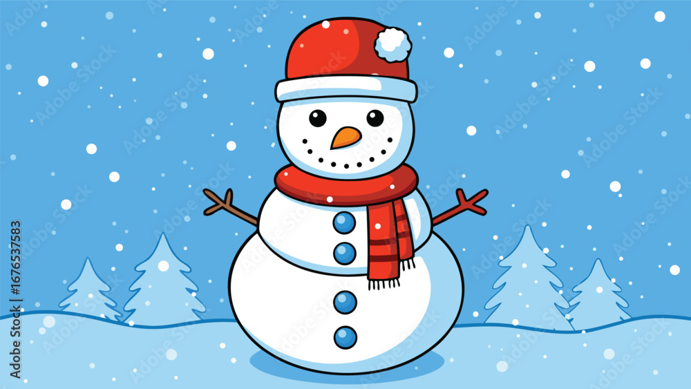 Fototapeta premium Snowman christmas character icon vector