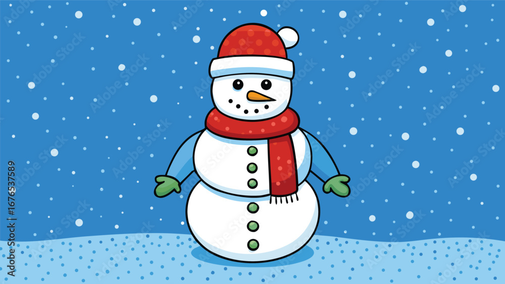 Fototapeta premium Snowman christmas character icon vector