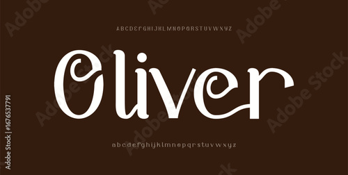 Quadro su tela Oliver creative modern stylish calligraphy letter logo design