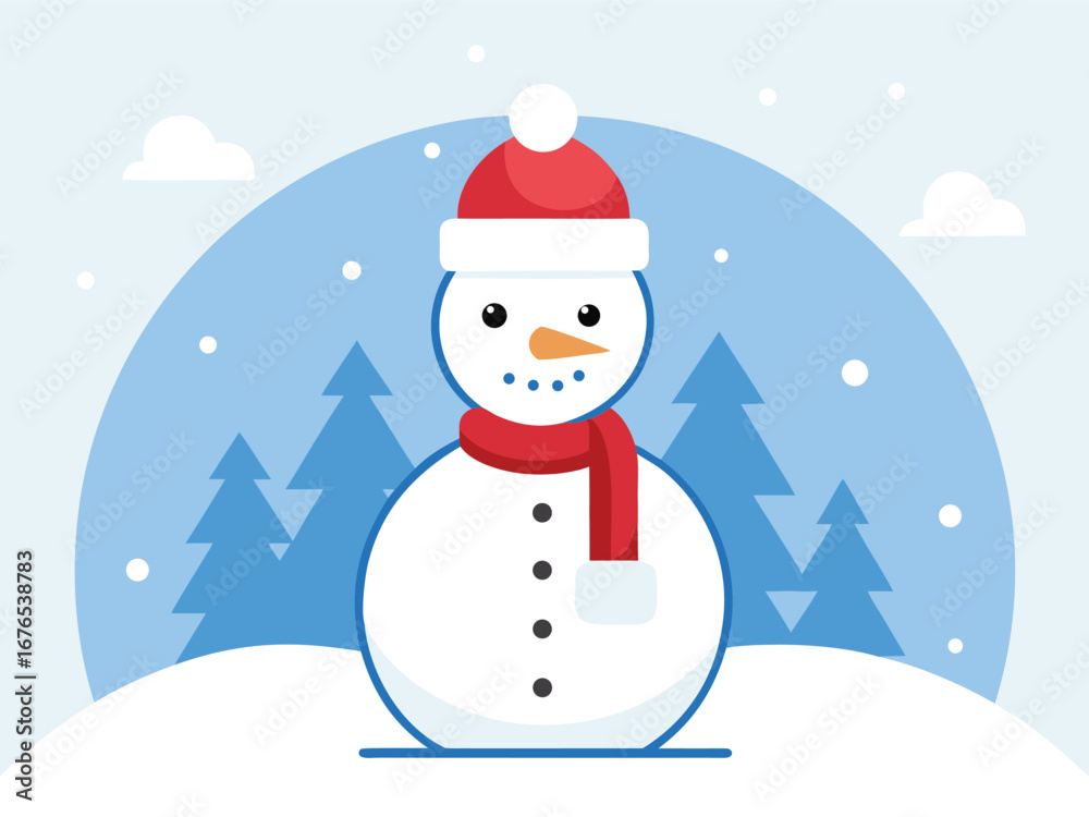 Fototapeta premium Snowman christmas character icon vector
