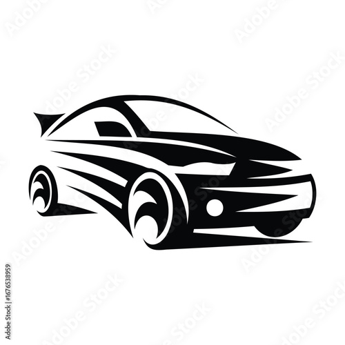 Modern Car Front View Silhouette Vector – Sleek Automobile Design