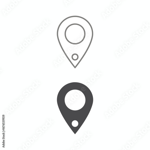 Location pin icons: map marker symbols for navigation and destination.