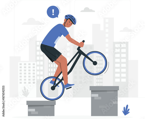 Dynamic bike trial adventure scene with rafiki