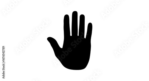 Silhouette of a Hand Stop Sign, Palm, Gesture, Icon