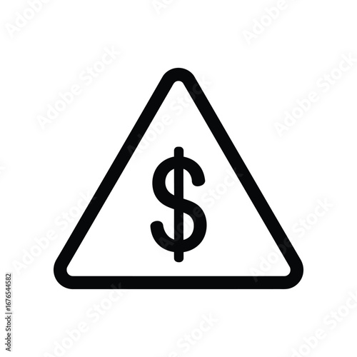 Financial Risk: A stark, minimalist illustration of a financial symbol, a dollar sign nestled within a warning triangle, signaling potential monetary jeopardy and market uncertainty.