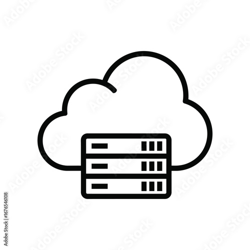Cloud Server: A conceptual illustration of a cloud, symbolizing the network, encompassing a server, representing data storage and processing capabilities.
