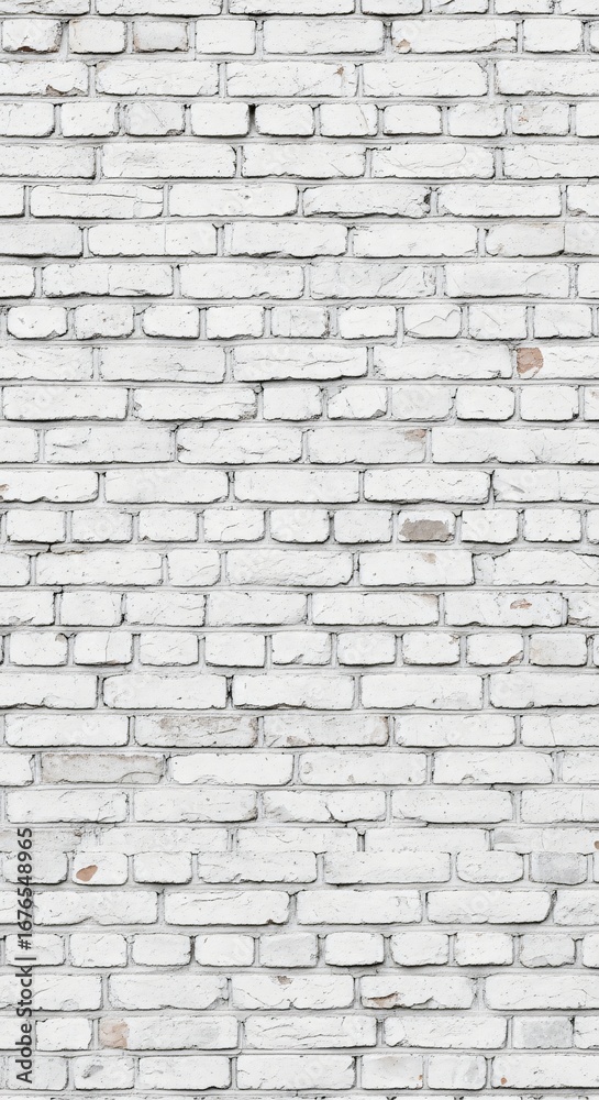 Fototapeta premium Whitewashed Brick Wall Texture Distressed Vintage Brickwork Background Grunge Brick Surface