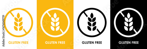 Gluten free icon. Non gluten icon, vector illustration. 100 percent gluten free. 0 percent gluten.