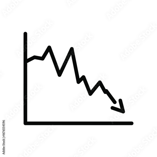 Economic Downturn: A stark and simplified illustration portrays a declining trend, highlighting the economic contraction and downward trajectory.