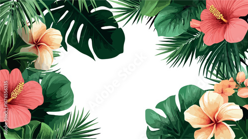 Collection of delicate watercolor floral elements featuring yellow and peach blossoms with dark green leaves