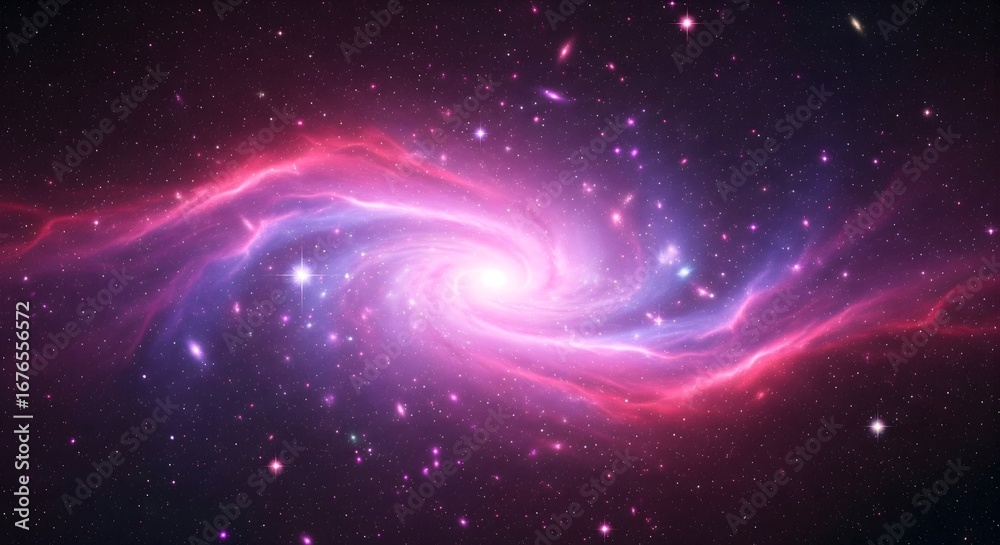 Obraz premium Pink Purple Galaxy Nebula