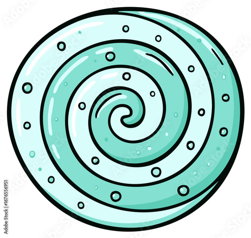 Swirled Mint Candy with Bubbles Illustration Sweet Confection Design