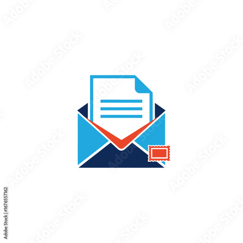 Opened envelope with letter and postage stamp, signifying message received.